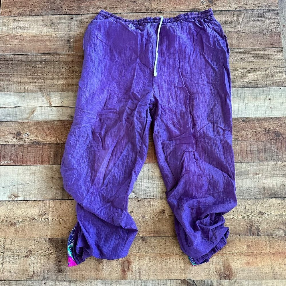Sufi Womens Vintage Track suit Cinched Cropped Pant and Sleeves in Purple - Picture 13 of 16